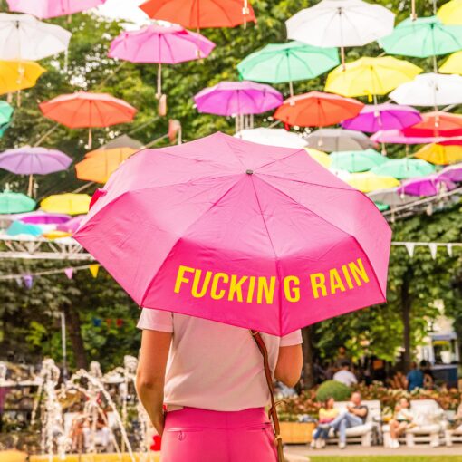 Fisura Kokkupandav vihmavari “F*cking Rain” Roosa - Image 3
