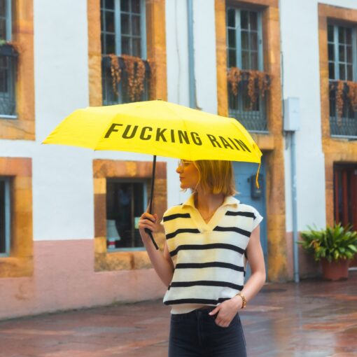 Fisura Kokkupandav vihmavari “F*cking Rain” Kollane - Image 3