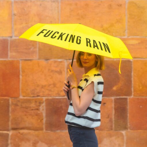 Fisura Kokkupandav vihmavari “F*cking Rain” Kollane - Image 4