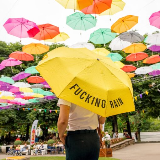 Fisura Kokkupandav vihmavari “F*cking Rain” Kollane - Image 2