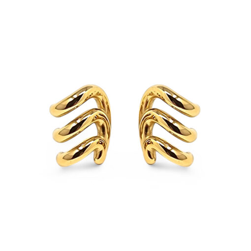 WAY Brezza Earrings, Gold Plated Steel
