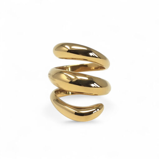 WAY Lagen Ring, Gold Plated Steel