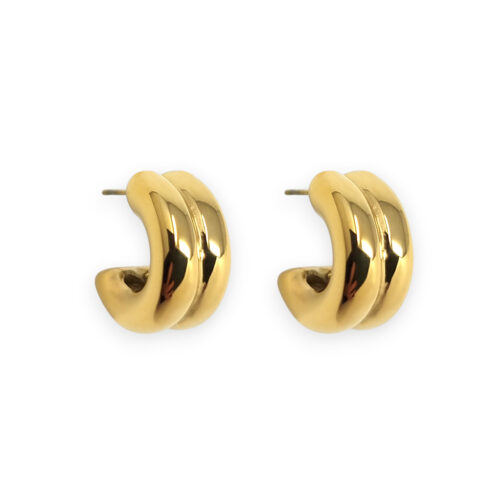 WAY Seine Earrings, Gold Plated Steel