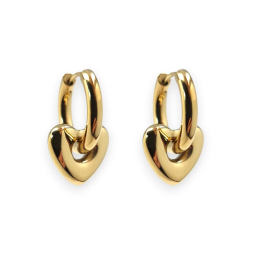 WAY Valentines Earrings, Gold Plated Steel