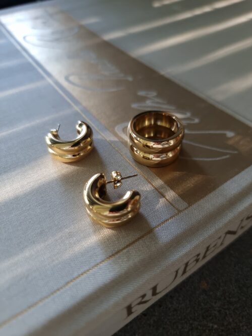 Alternative view of WAY Seine Ring, Gold Plated Steel