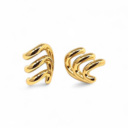 WAY Brezza Earrings, Gold Plated Steel - Image 2