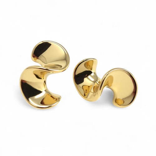 Alternative view of WAY Elbe Earrings, Gold Plated Steel