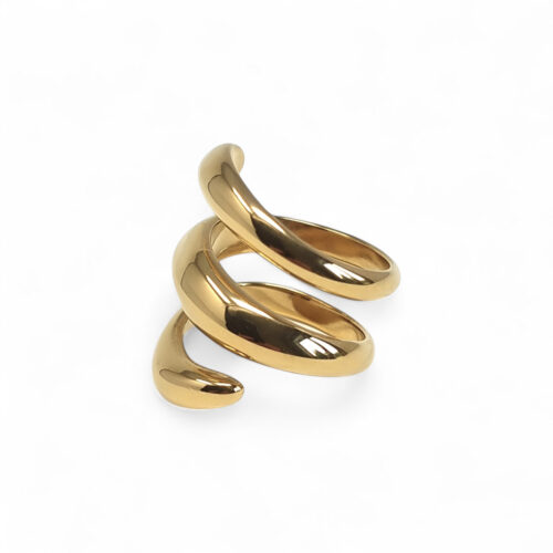 Alternative view of WAY Lagen Ring, Gold Plated Steel
