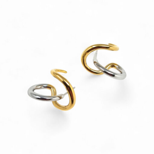 WAY Mosso Earrings, Gold Plated Steel - Image 2