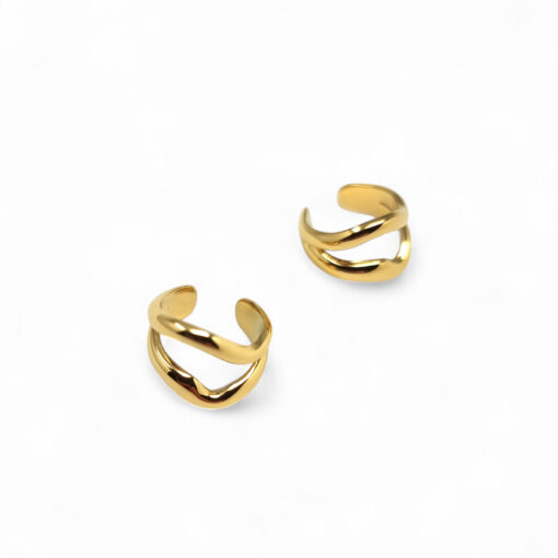 WAY Rhein Gold Plated Steel Ear Cuff 2pcs - Image 2