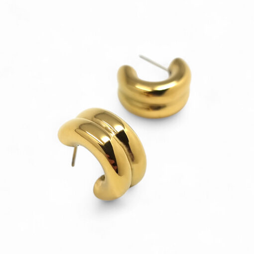 WAY Seine Earrings, Gold Plated Steel - Image 2