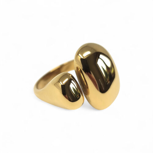 Alternative view of WAY Sila Ring, Gold Plated Steel
