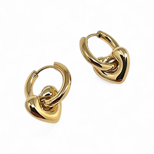 WAY Valentines Earrings, Gold Plated Steel - Image 2