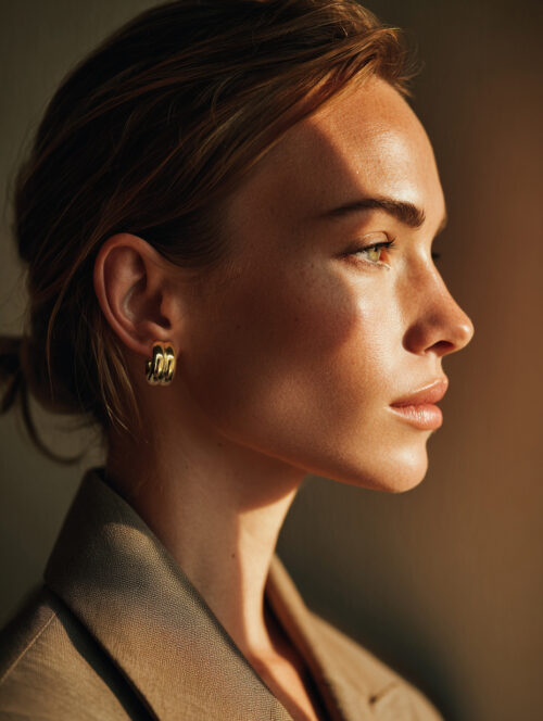 Alternative view of WAY Seine Earrings, Gold Plated Steel