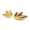 WAY Leaf Earrings, Gold Plated Steel