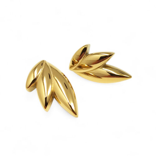 Alternative view of WAY Leaf kõrvarõngad, kullatud teras