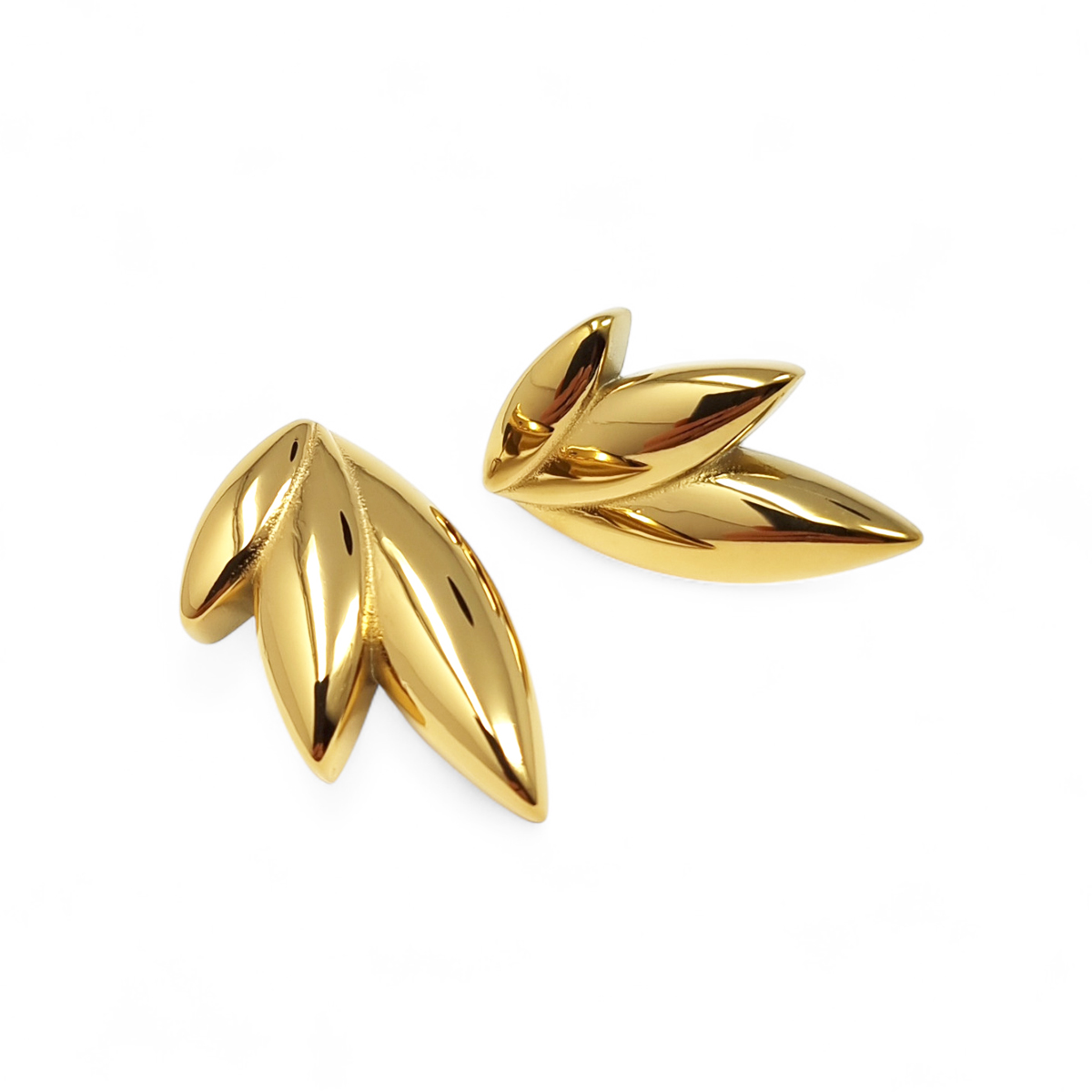 WAY Leaf kõrvarõngad, kullatud teras - Image 2