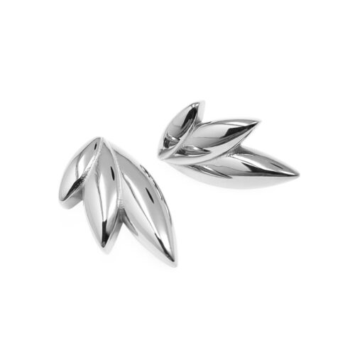 Alternative view of WAY Leaf Earrings Steel