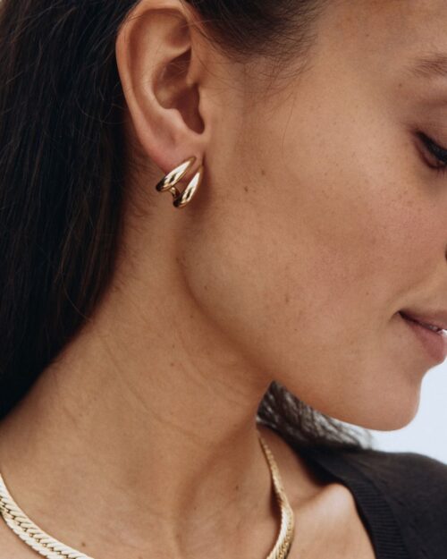Alternative view of Edblad Spire Hoops L Gold Earrings
