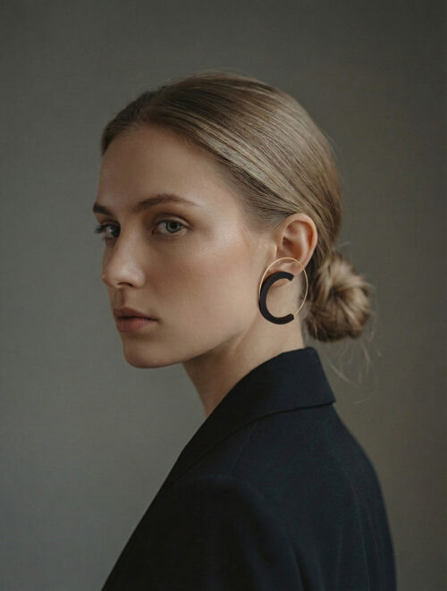 Alternative view of Chromophobia Earrings “Echo Mini” Gold