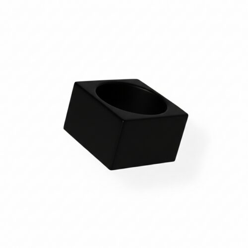 THE AIR Cube Ring Black