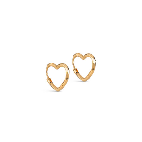 Enamel Copenhagen Hoops Organic Heart Small Earrings Gold
