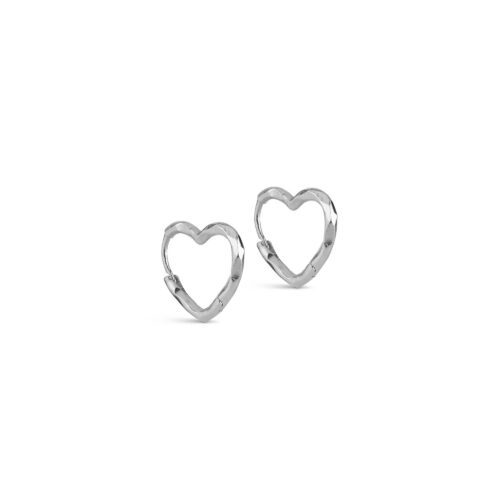 Enamel Copenhagen Hoops Organic Heart Small Earrings Silver