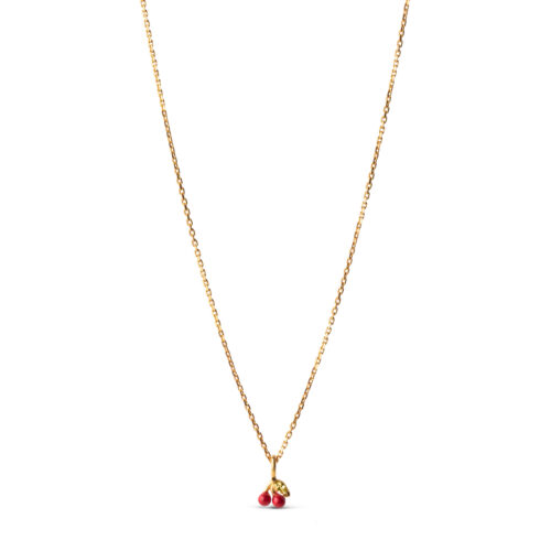 Enamel Copenhagen Cherry Gold Necklace