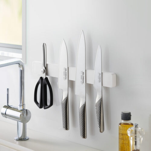 Alternative view of Yamazaki Tower Magnetic Knife Holder White