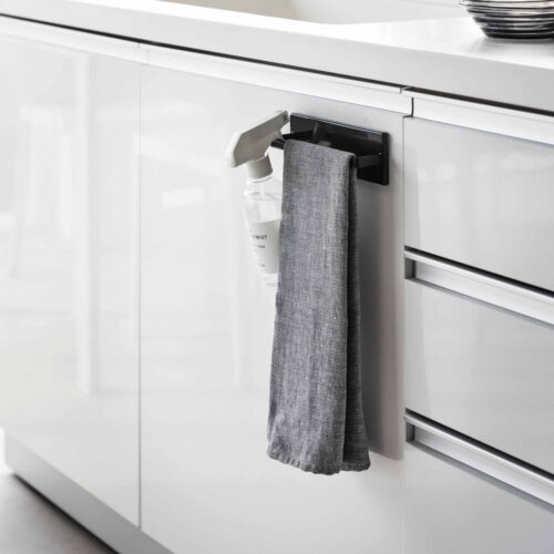 Alternative view of Yamazaki Tower Film Hook Self-Adhesive Towel Hanger Black