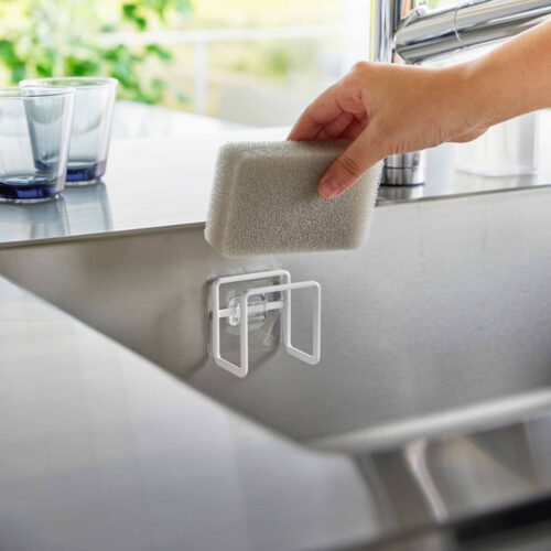 Alternative view of Yamazaki Film Hook Self-Adhesive Sponge Holder White
