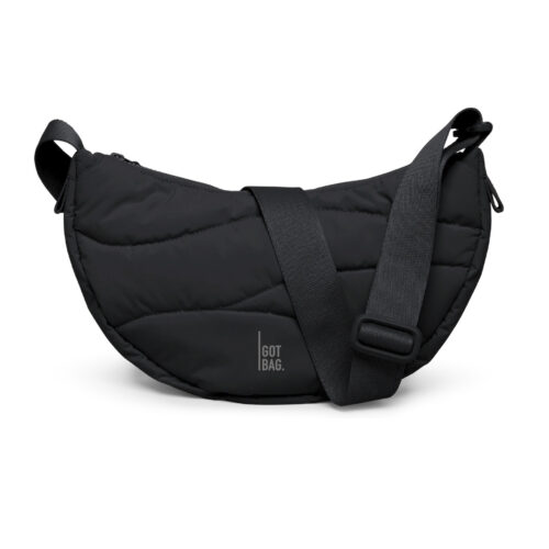 Got Bag Kott Wavy Puffer Moon Bag Small Black Monochrome