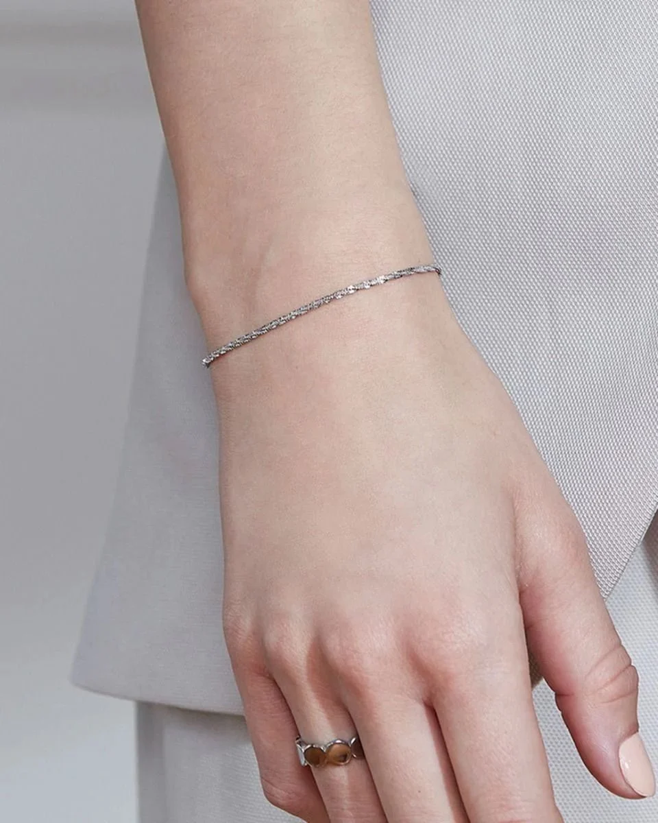Edblad Tinsel Thin Silver Bracelet - Image 2