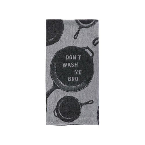 BlueQ Don't Wash Me Bro dish towel on a white background
