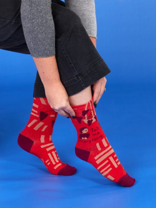 BlueQ Tell Me Everything socks, alternate view