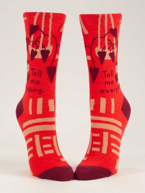 BlueQ Tell Me Everything socks worn