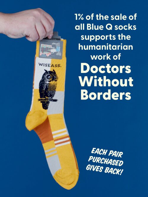 BlueQ Wiseass socks and charity information
