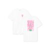 Dedicated T-shirt Stockholm Magical Flowers White – front and back T-shirt views on a pure white background
