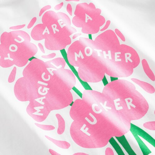 Dedicated T-shirt Stockholm Magical Flowers White – T-shirt detail 2