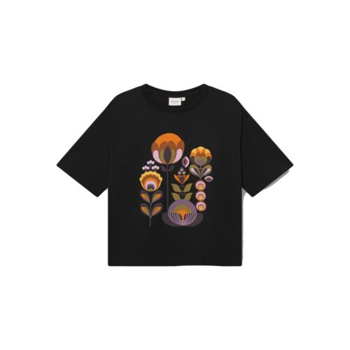 Dedicated T-shirt Vadstena Autumn Harvest Black – women's T-shirt on a pure white background