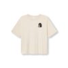 Dedicated T-shirt Vadstena Curious Cat Oat White – women's T-shirt on a pure white background