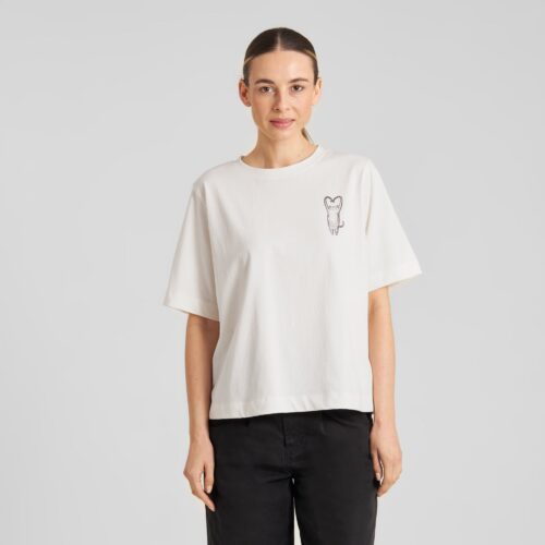 Dedicated T-särk Vadstena Heart Cat Off-White – modell T-särki kandmas
