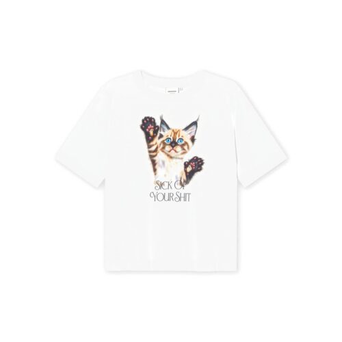 Dedicated T-shirt Vadstena Sick of Your White – women's T-shirt on a pure white background