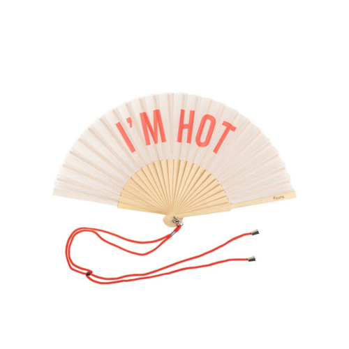 Fisura I'm Hot Fan Beige and Red on a pure white background