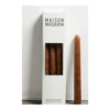 Maison Masarin Handcrafted Stick Candles Brown, Set of 3 – 20 cm in the cropped official studio photograph with natural shadow