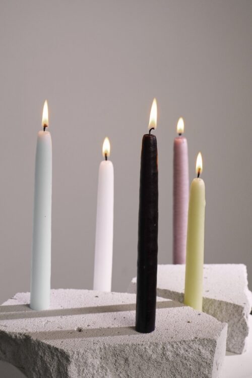 Maison Masarin Handcrafted Stick Candles Chalk, Set of 3 – 20 cm with other Maison Masarin candle colours