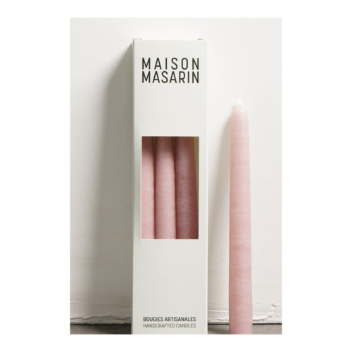 Maison Masarin Handcrafted Stick Candles Rose Water, Set of 3 – 20 cm in the cropped official studio photograph with natural shadow