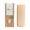 Originalhome Pillar Candle Beige Ø 7.5 × 20 cm with its packaging on a pure white background