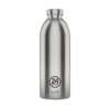 24Bottles Clima Bottle Brushed Steel 850ml front view on a pure white background