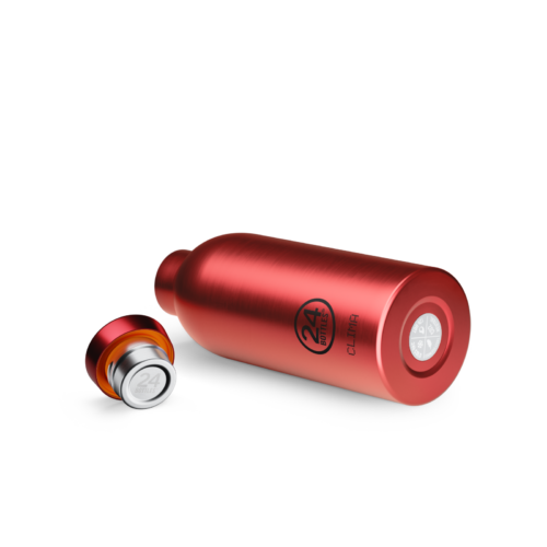 24Bottles Clima Bottle Fire Red brushed finish detail